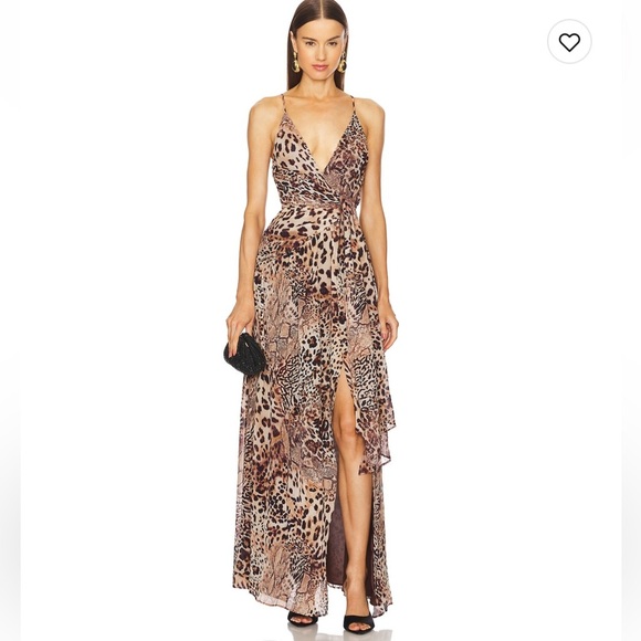 Michael Costello Dresses & Skirts - Michael Costello × REVOLVE Natalia Gown in Leopard Brown Animal Medley